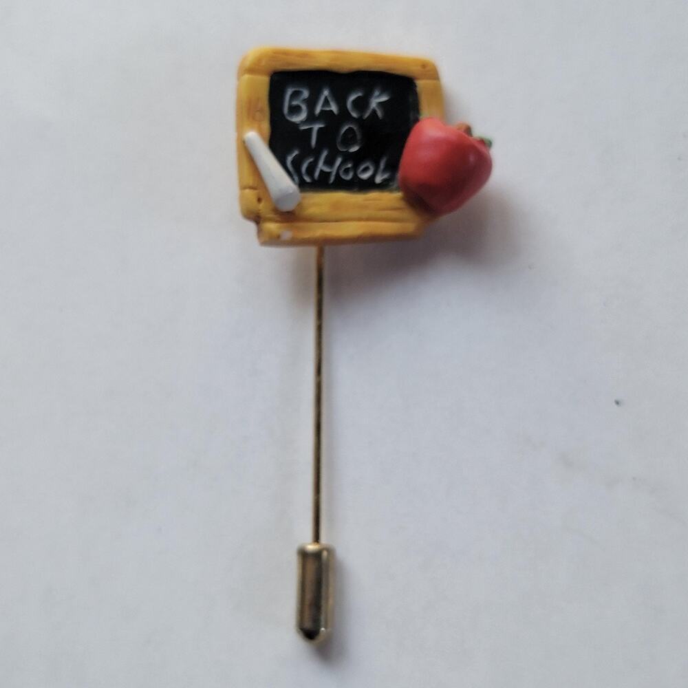 Multicolor Polymer Clay Pin Back To School Apple Chalkboard Lapel Stick Teacher
